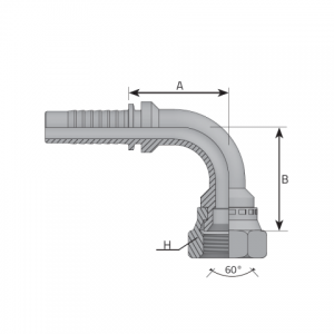 TOYOTA style female swivel 90° elbow. (F90T)